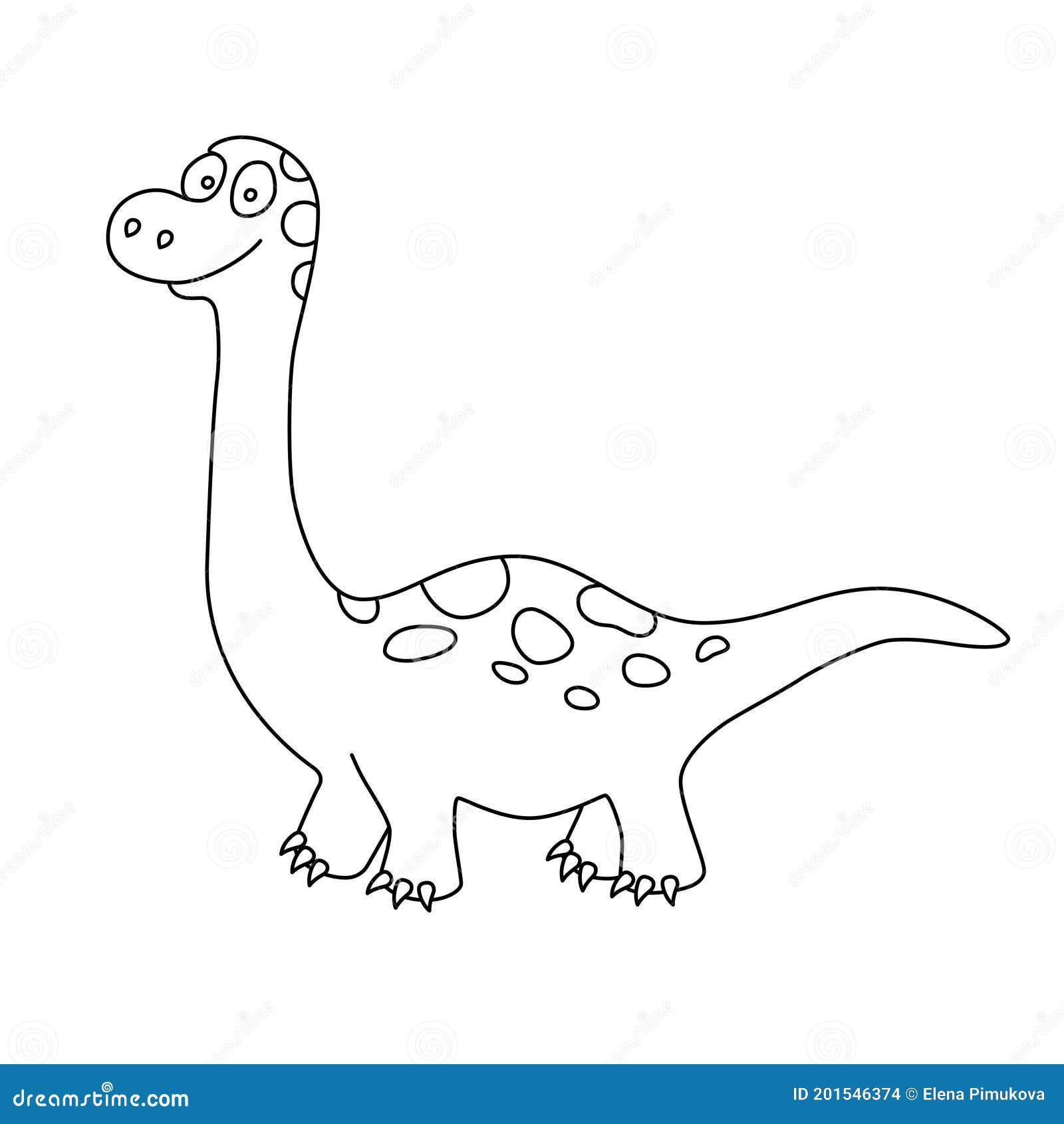 Desenho Animado Desenhado à Mão Um Pequeno Dinossauro Fofo