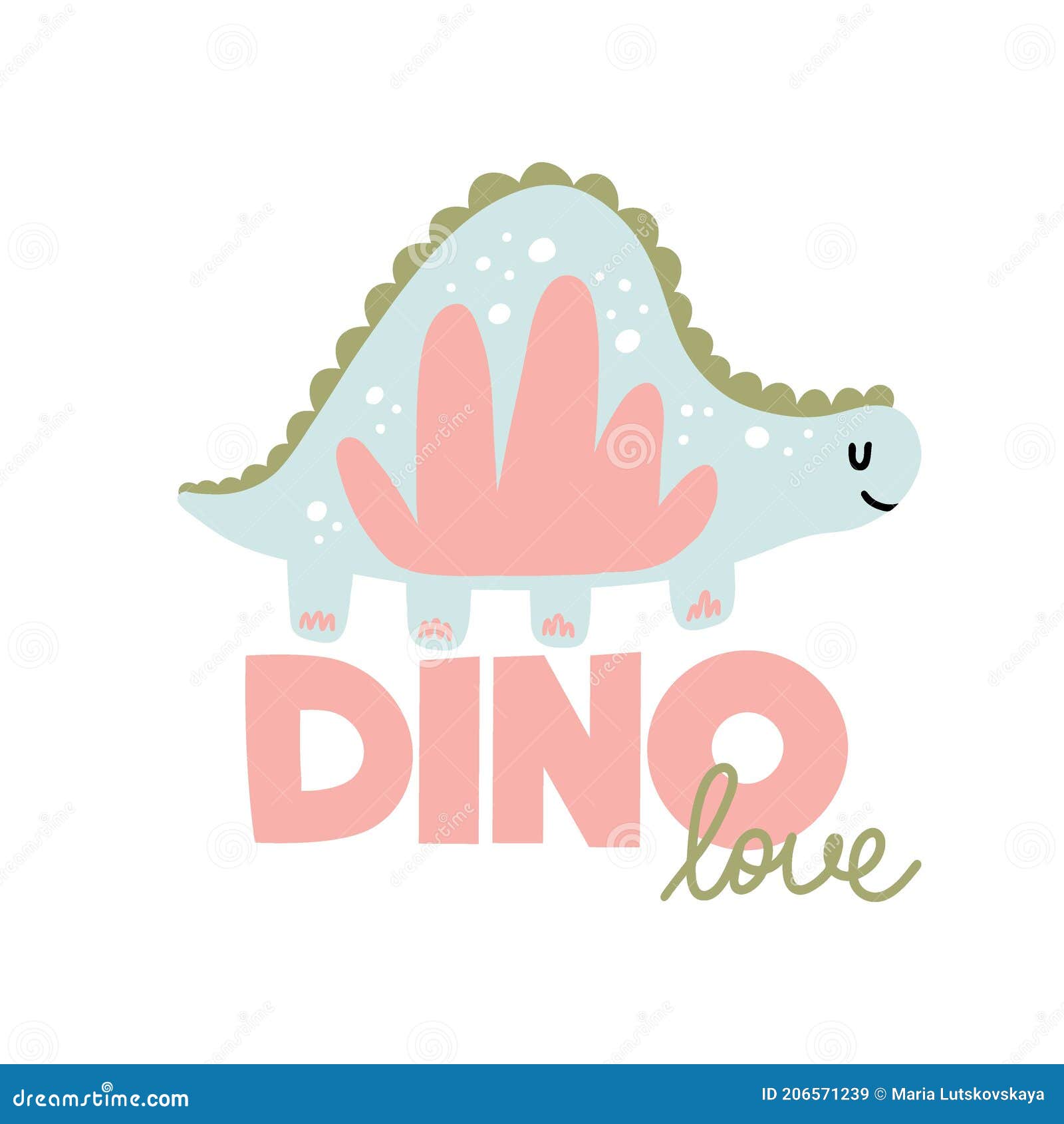 Desenho Animado Desenhado à Mão Um Pequeno Dinossauro Fofo