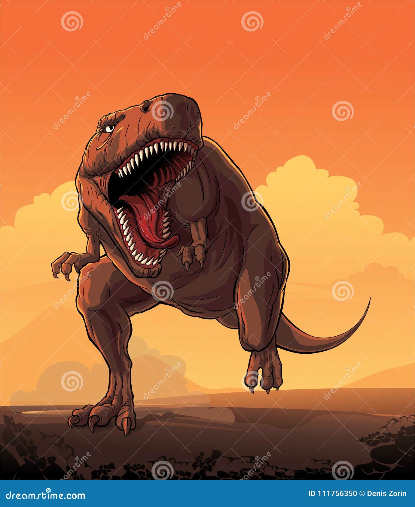 Dinossauro gigante: T-rex ilustração do vetor. Ilustração de garra -  111756350