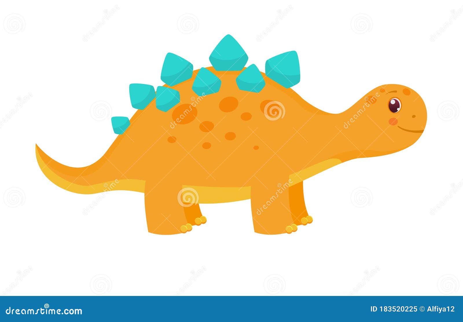 Dinossauro Laranja Infantil Vetor De Desenho Animado Fofo Para Crianças  Ilustração do Vetor - Ilustração de cômico, dinossauro: 183520225