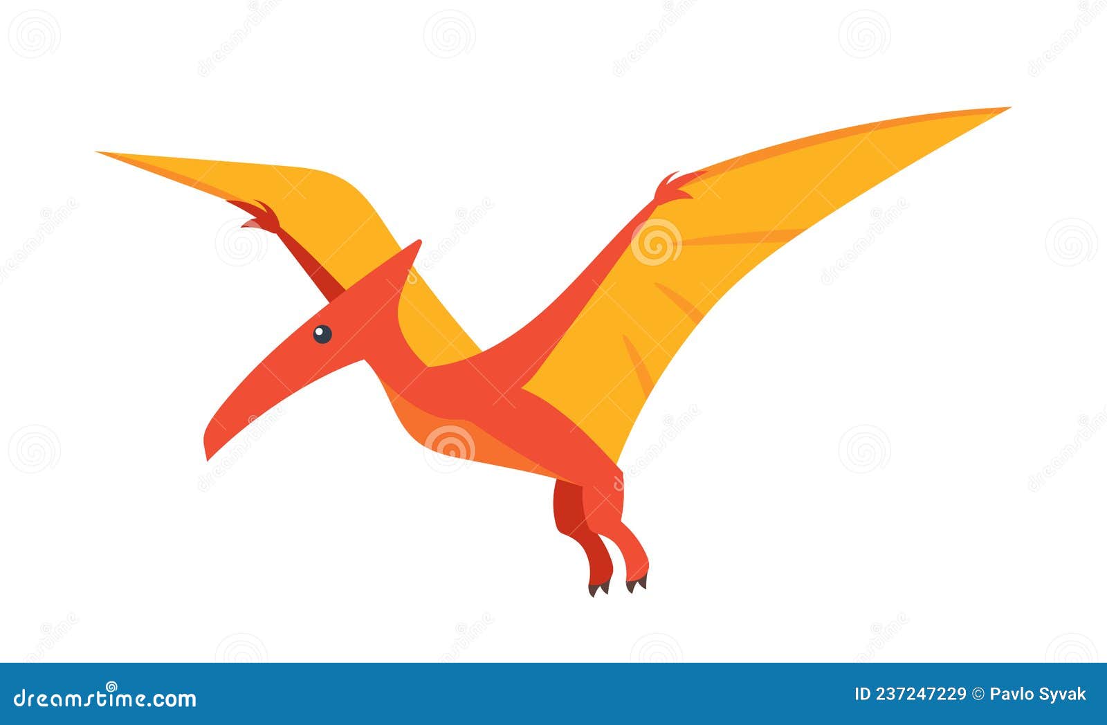 Ilustração Vetor Dinossauro Pterodáctilo Isolado Fundo Branco