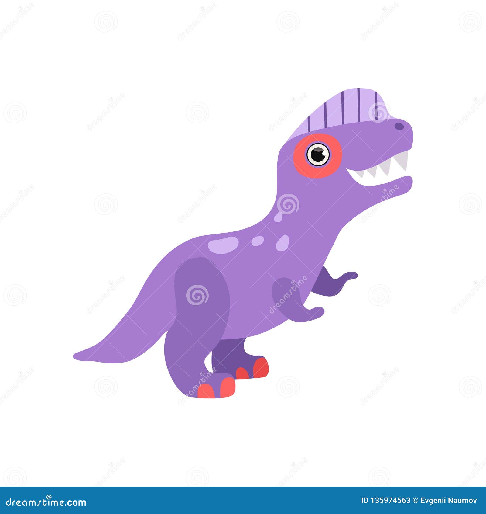 Desenho de dinossauro roxo fofo