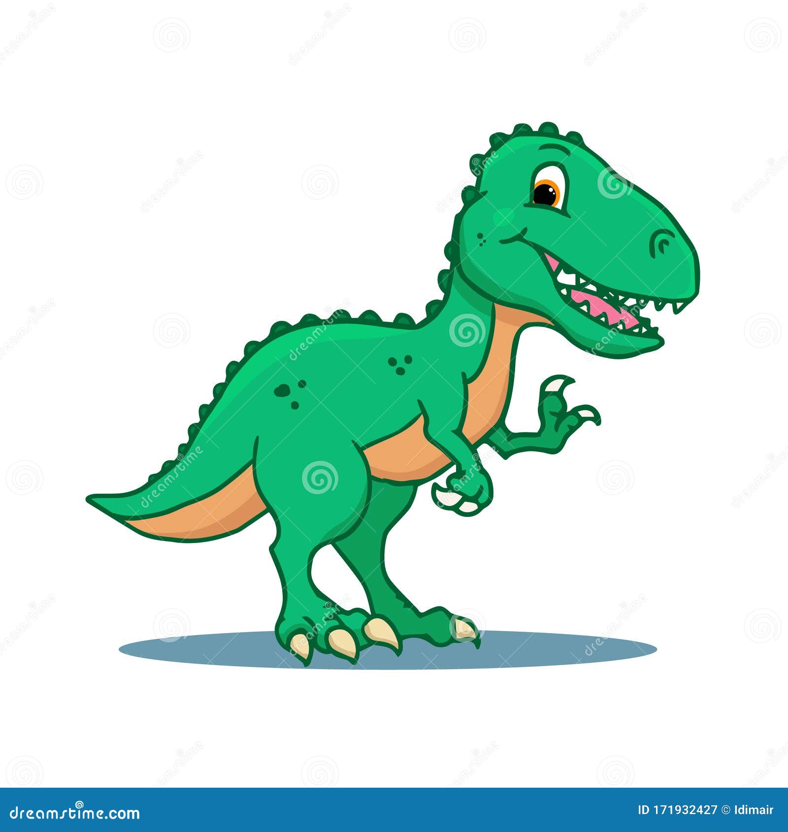 Tyrannosaurus Dinossauro Desenho Animado Personagem Etiqueta Ilustração  imagem vetorial de interactimages© 535250650