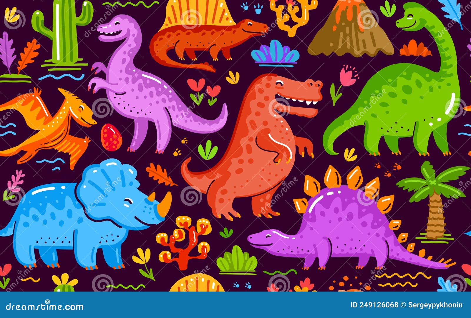Inossauro Pré-histórico Engraçado. Estilo Antigo De Desenho Animado De Répteis De Monstros Selvagens. Vetor Isolado Ilustração do Vetor - Ilustração de cômico, liso: 221386034