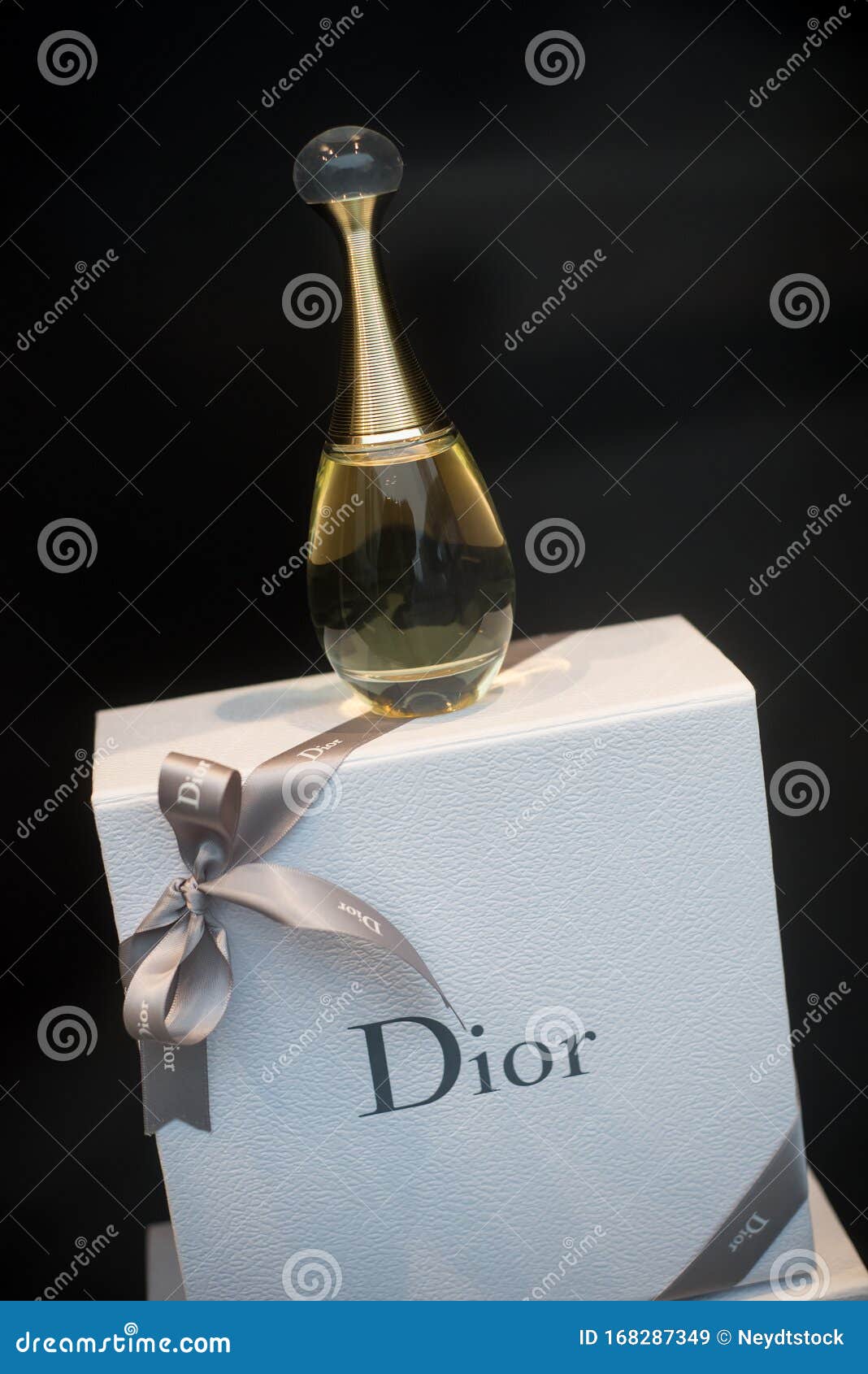 Dior Bottle of Perfume in a Luxury Perfumery Showroom Editorial