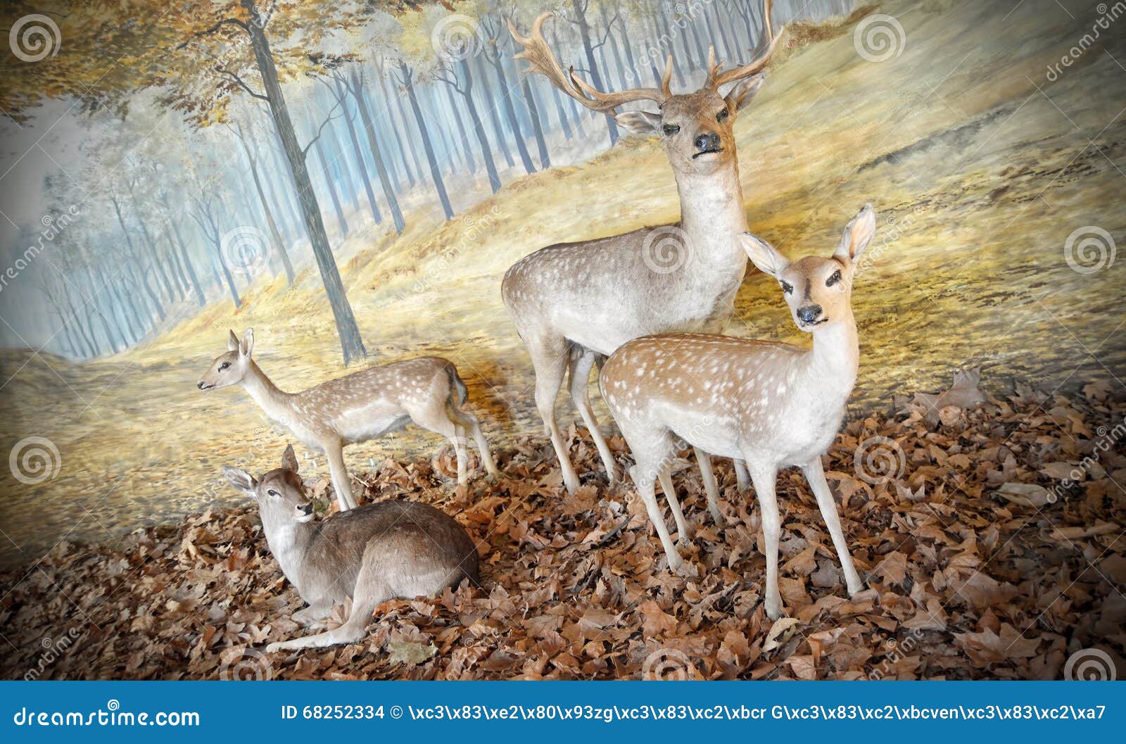 diorama of deers