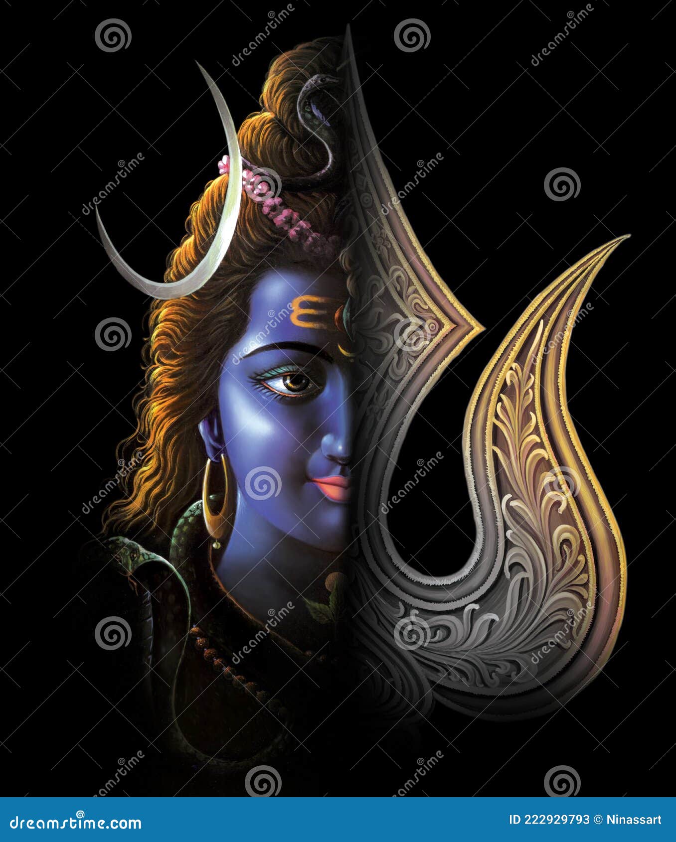 Una vez más Falsificación arena Dios Hindú Shiva Pintura Digital Stock de ilustración - Ilustración de  fondo, shiva: 222929793