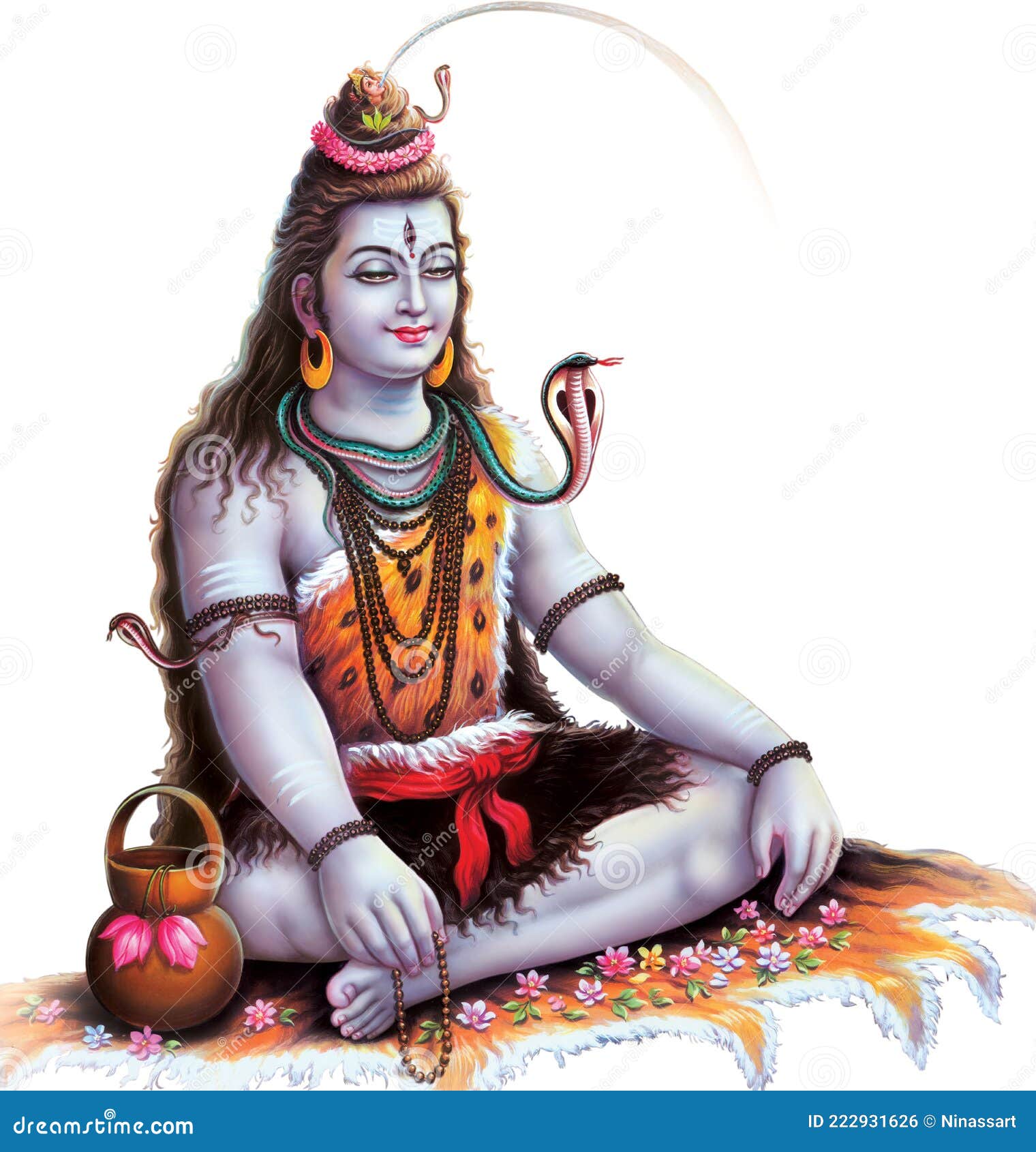 Caballero amable una taza de cosecha Dios Hindú Shiva Pintura Digital Stock de ilustración - Ilustración de  festival, shiv: 222931626