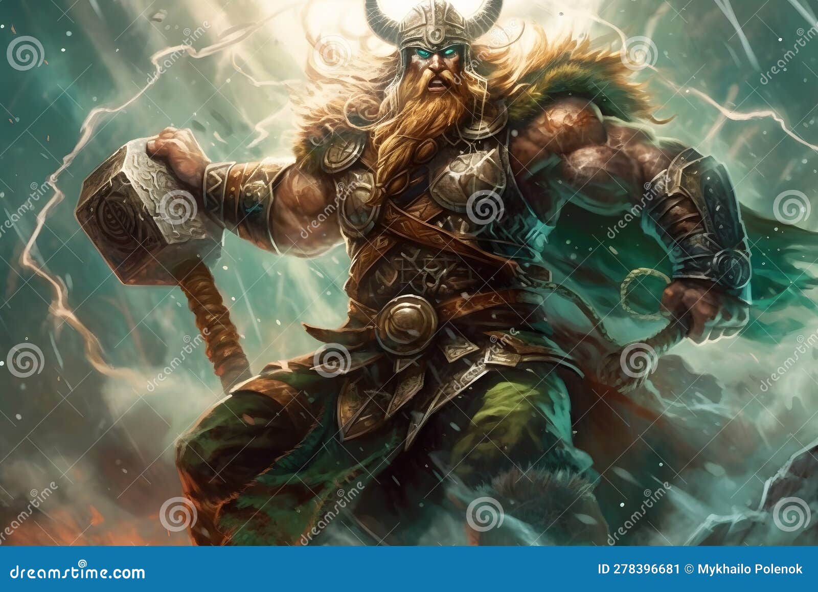 Martillo Dios Thor, Mjolnir, dios del trueno y la fuerza, con base ⚔️