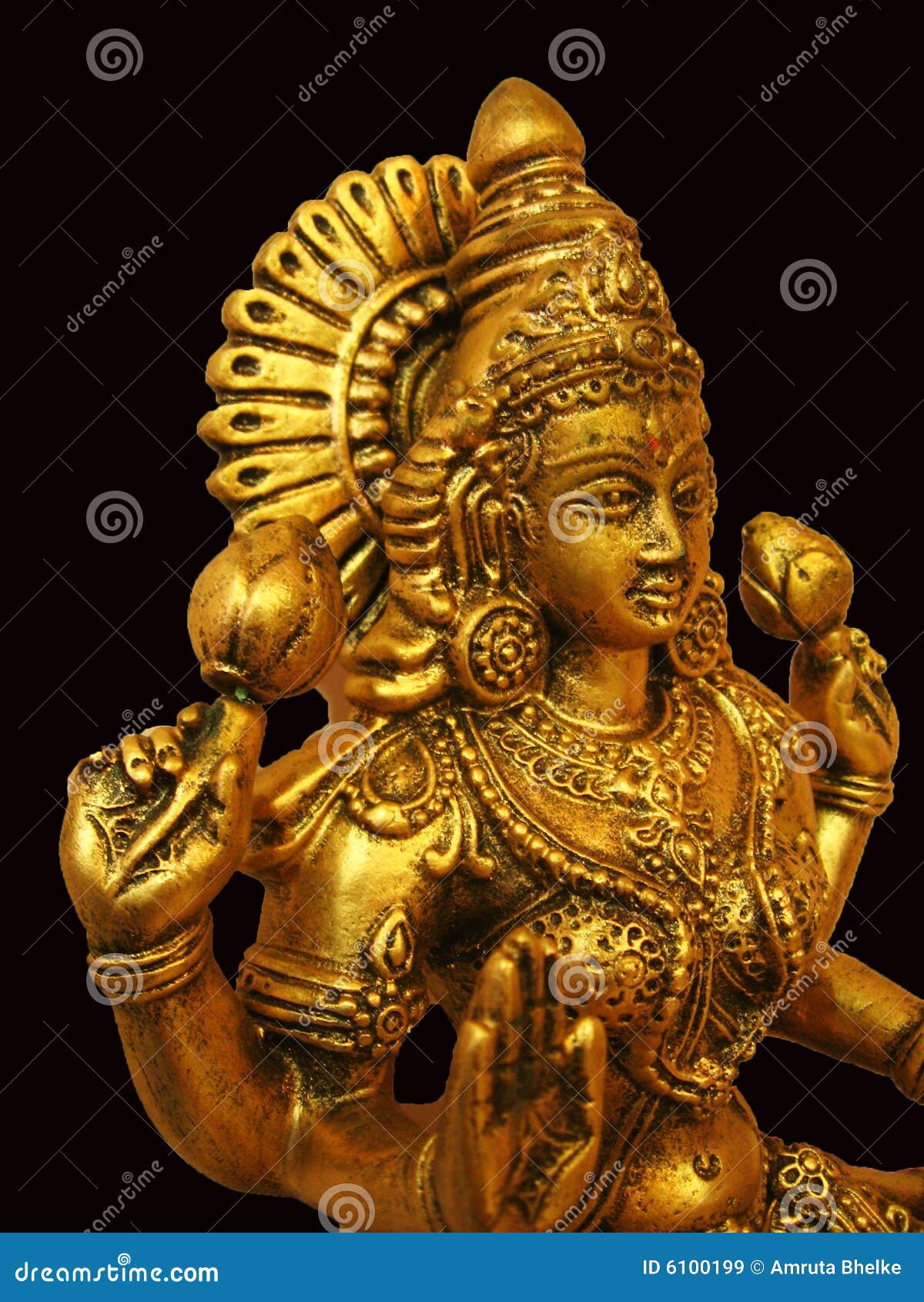 Diosa india de oro imagen de archivo. Imagen de dios, diosa 6100199