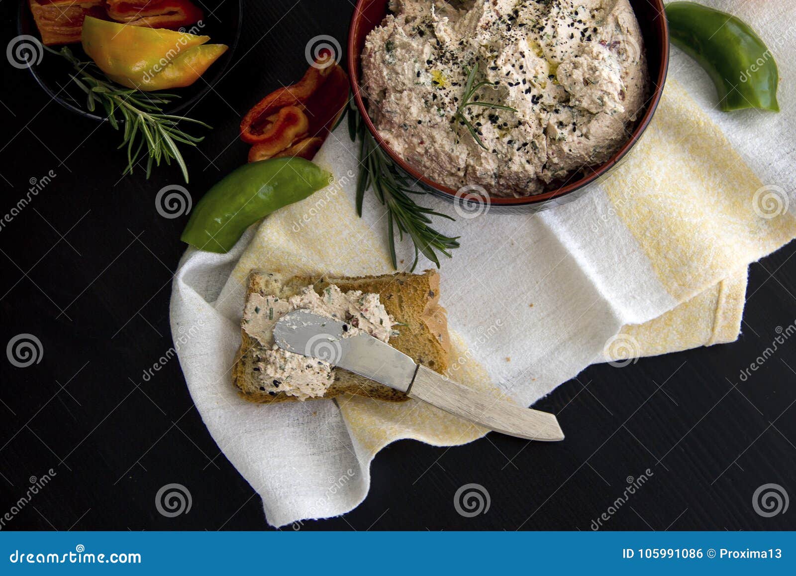 Dip From Cottage Cheese With Sun Dried Tomatoes Tuna Parsley