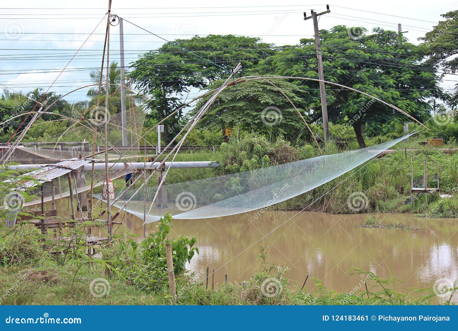 Dip net for fishing. editorial photo. Image of fishing - 124183461