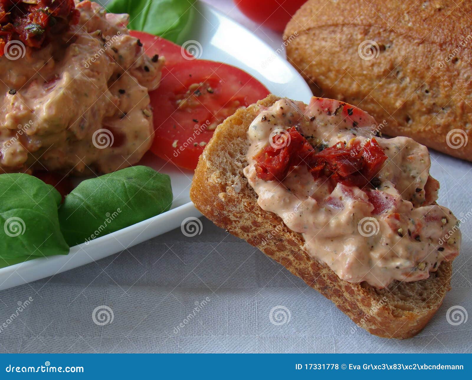 Dip from Tomatoes and Cream Cheese Stock Photo Image of dried, white