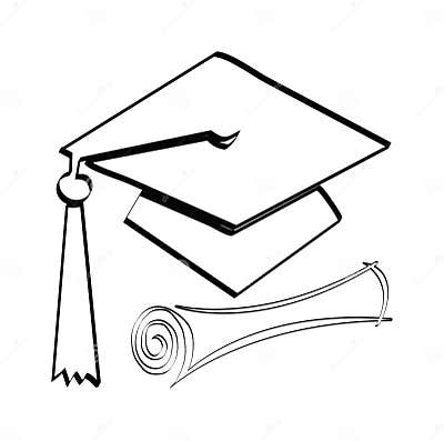 Diploma and cap stock illustration. Illustration of diploma - 20937350