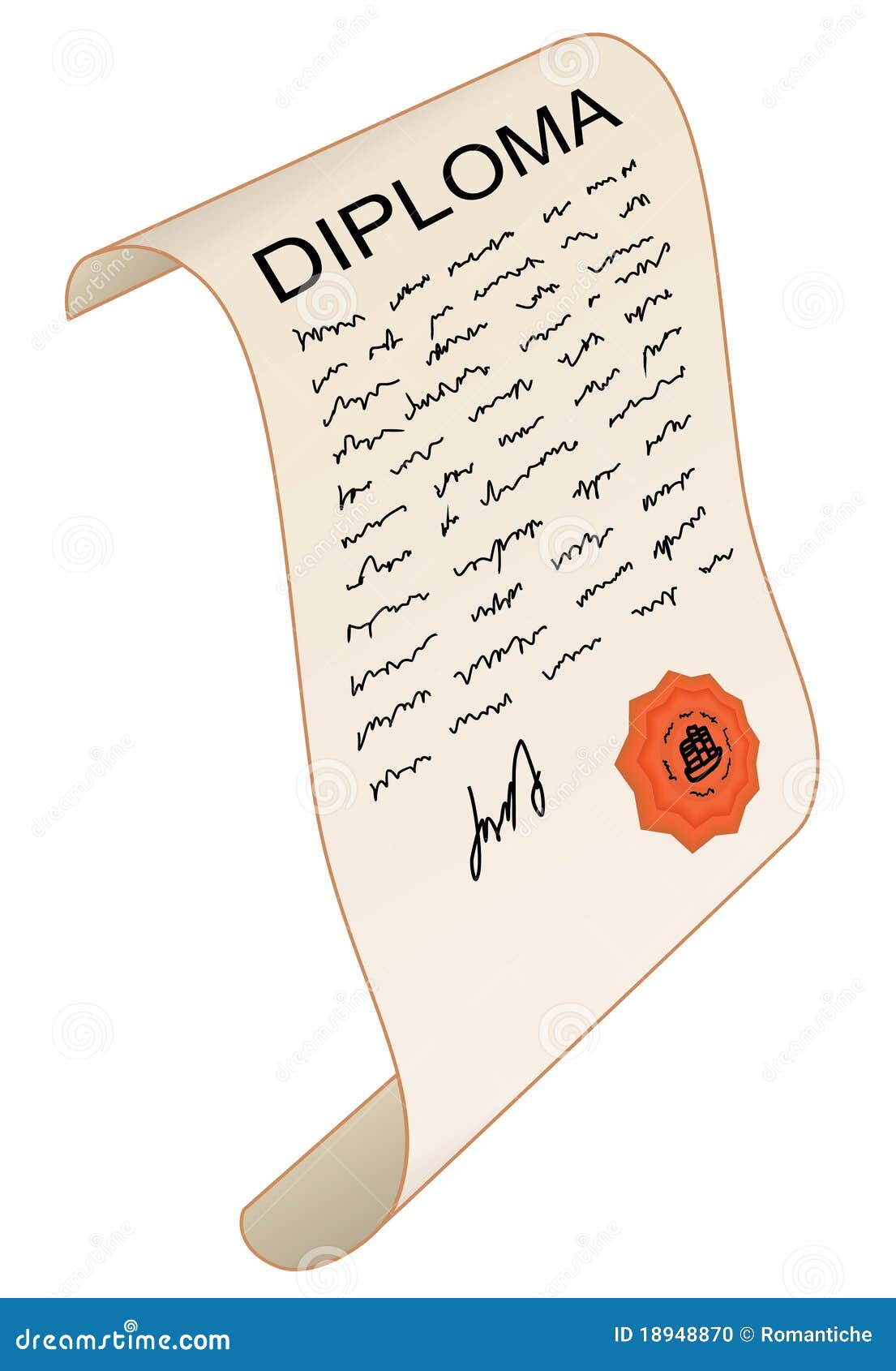 Diploma illustration stock vector. Illustration of university 18948870