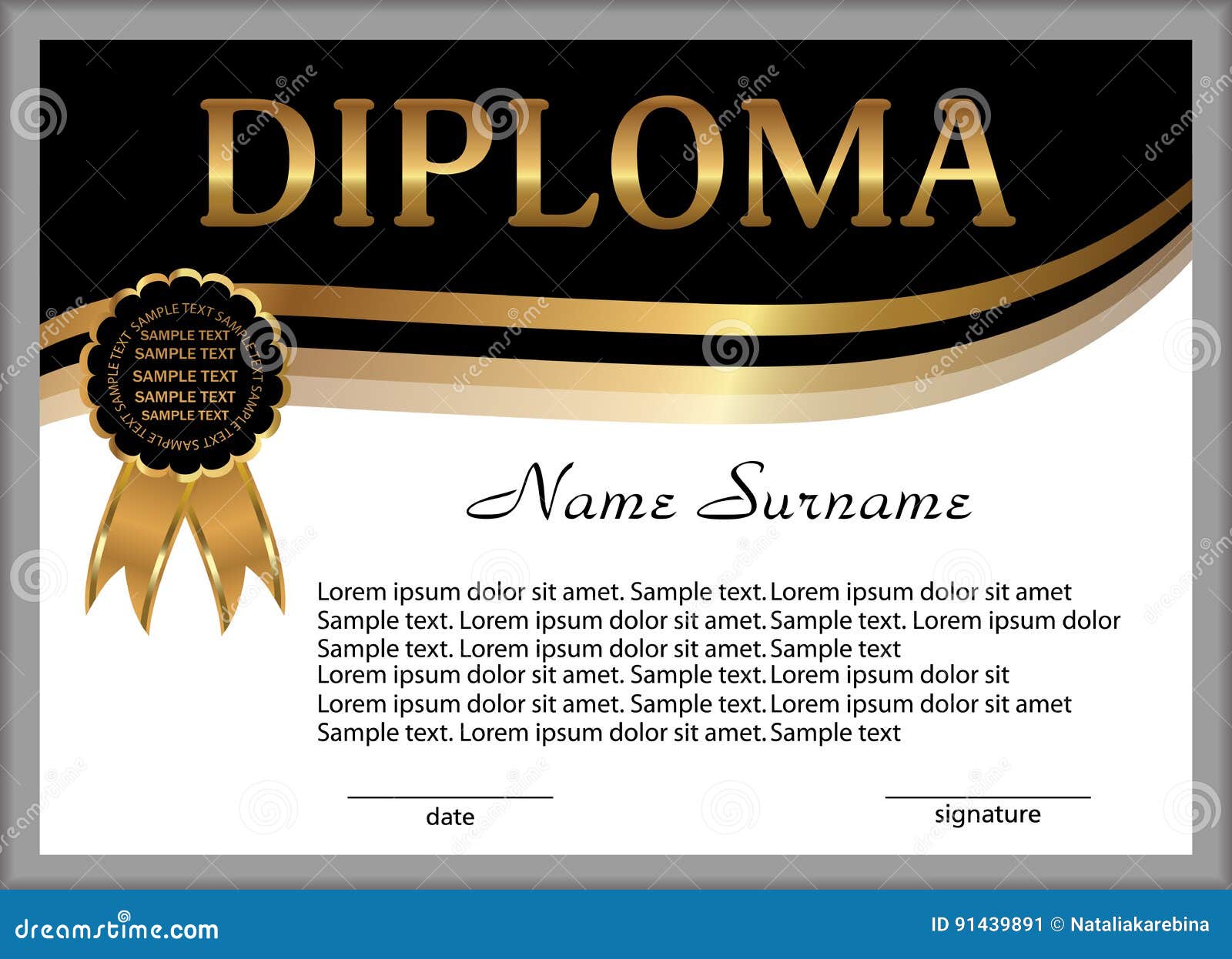 Diploma O Certificado Recompensa Ganar La Competencia Concesión
