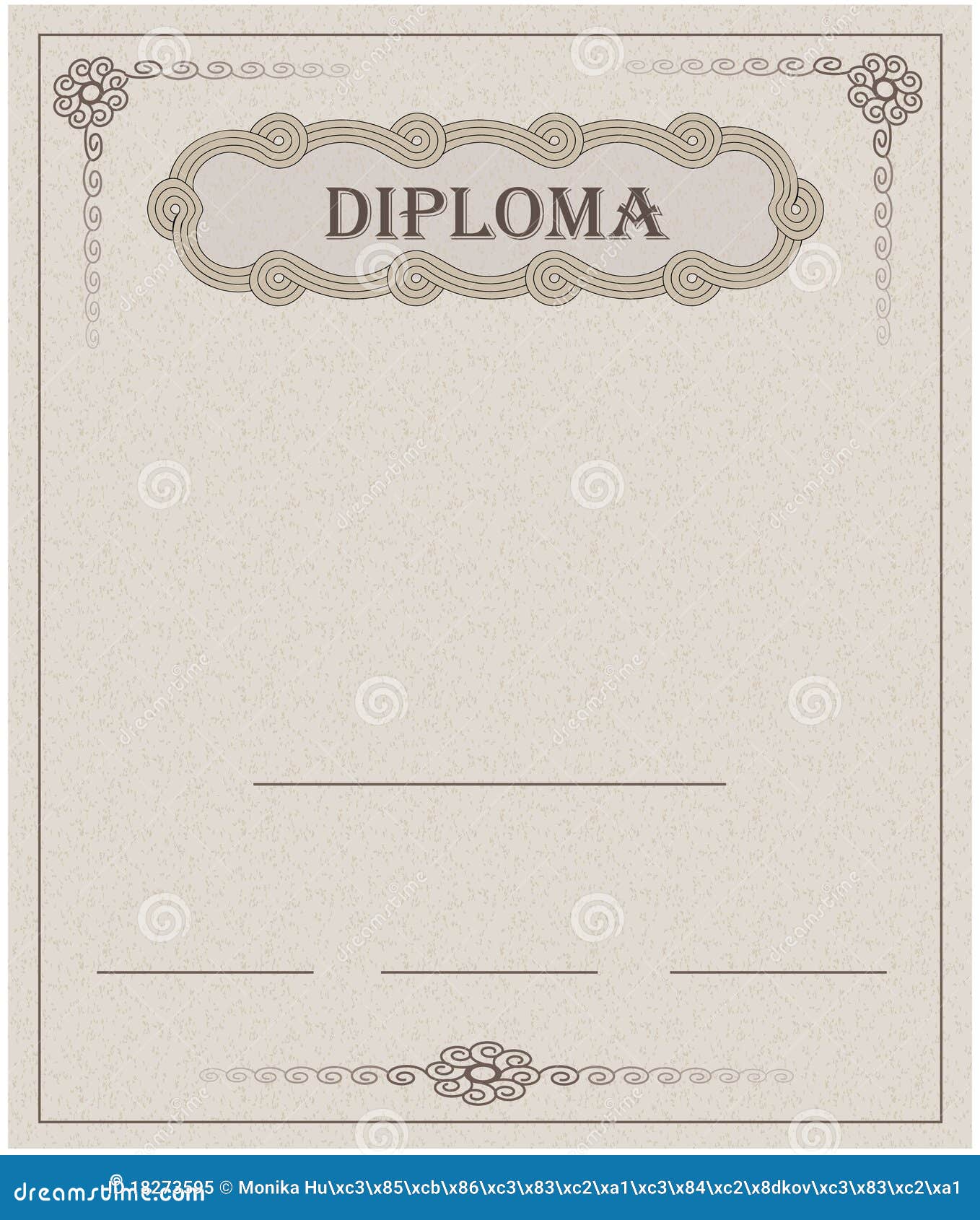 Diploma Paper Template Card Stock Vector - Illustration of diploma, blank:  18273595