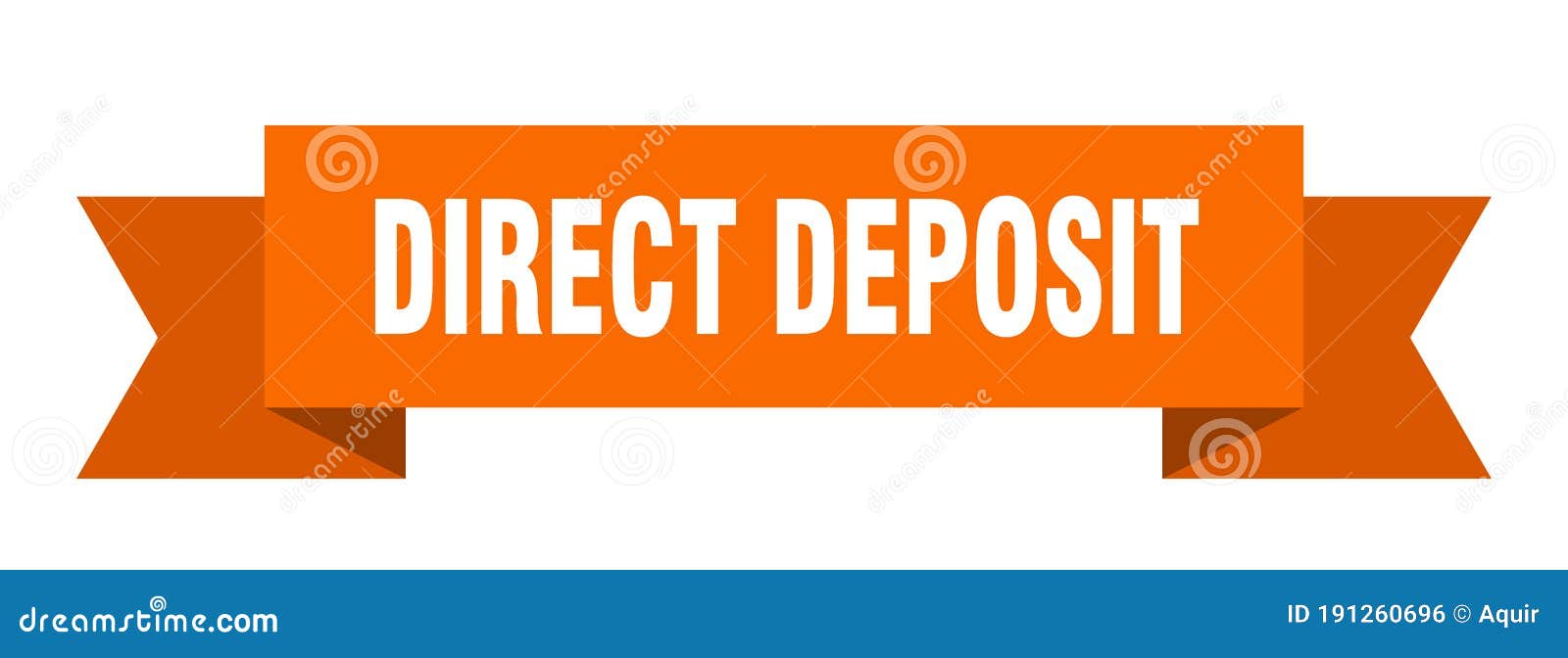 Direct deposit ribbon. stock vector. Illustration of label 191260696