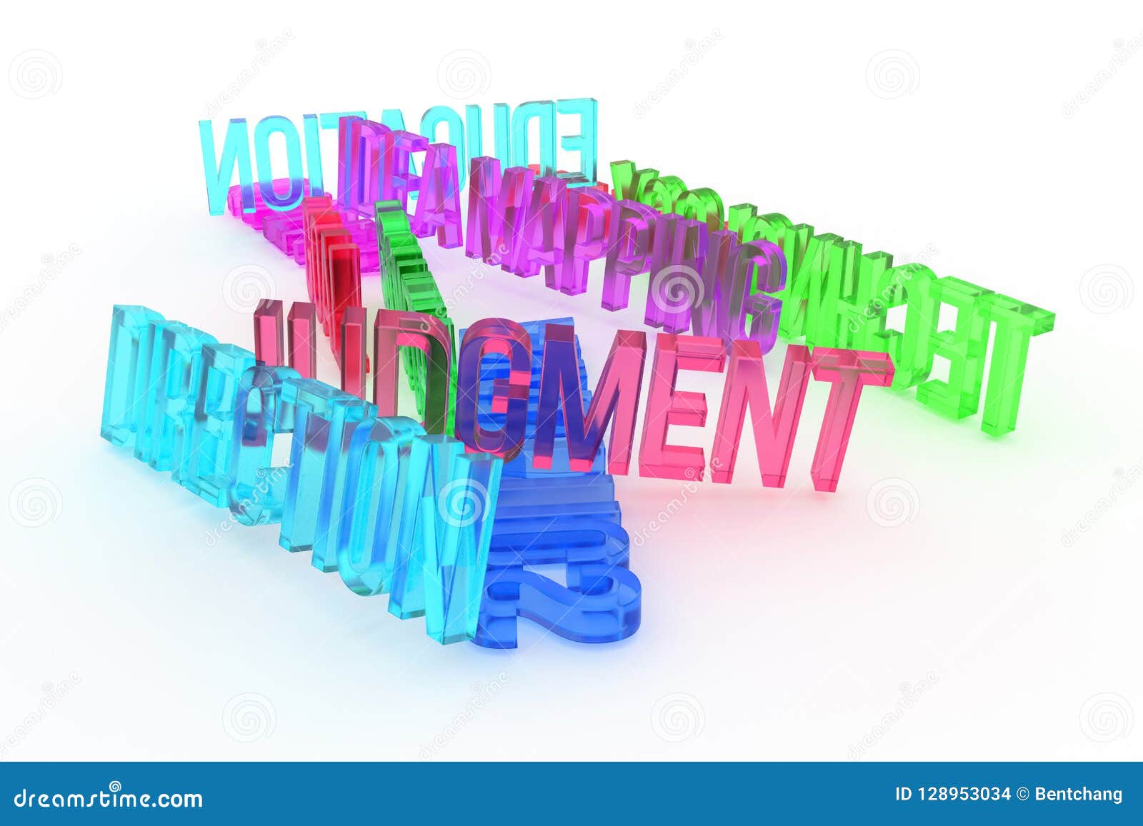 Direction, Business Conceptual Colorful 3D Rendered Words. Backdrop