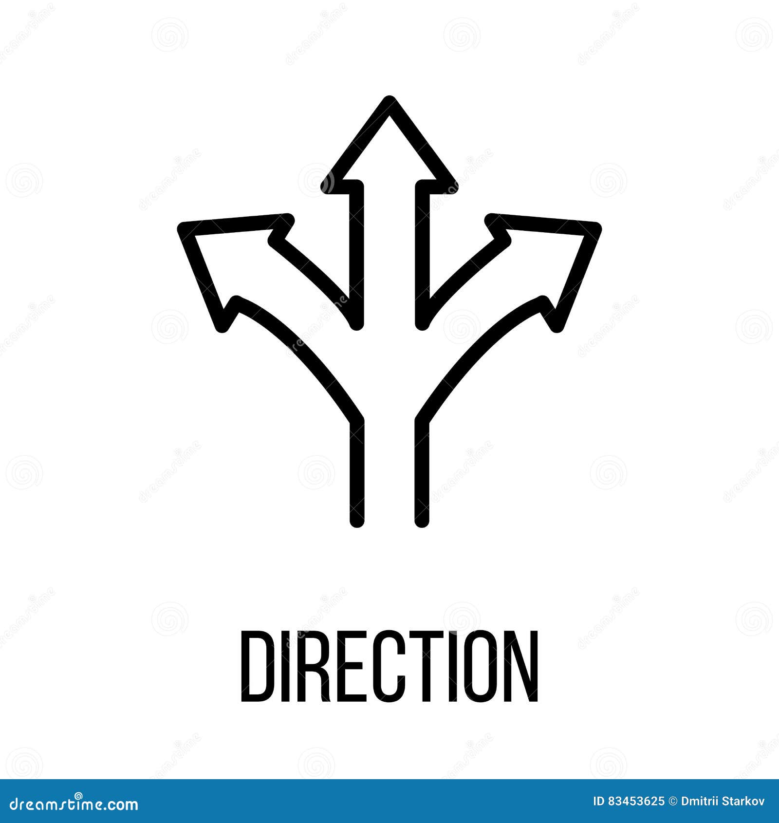 Direction Icon Or Logo In Modern Line Style Stock Vector