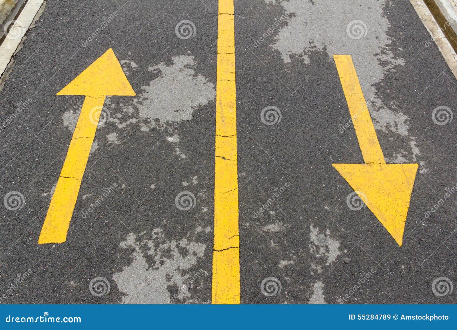 Directional Arrow Signs of Bicycle Lane Stock Image Image of slip