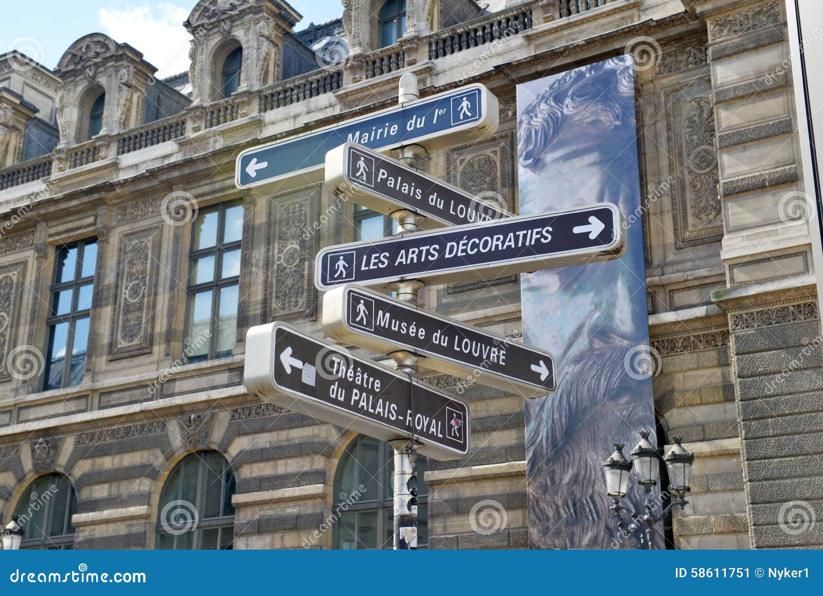Directions in Paris stock image. Image of culture, france - 58611751