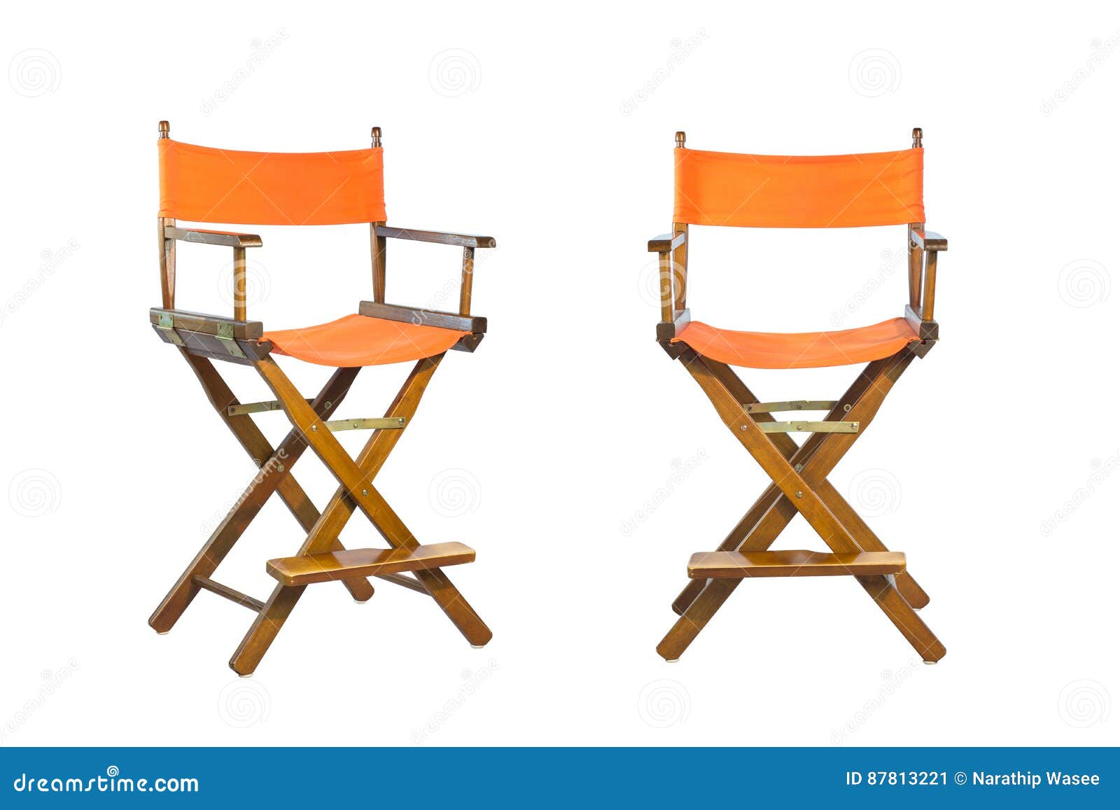 Director Chair Isolated White Background Stock Image Image of orange