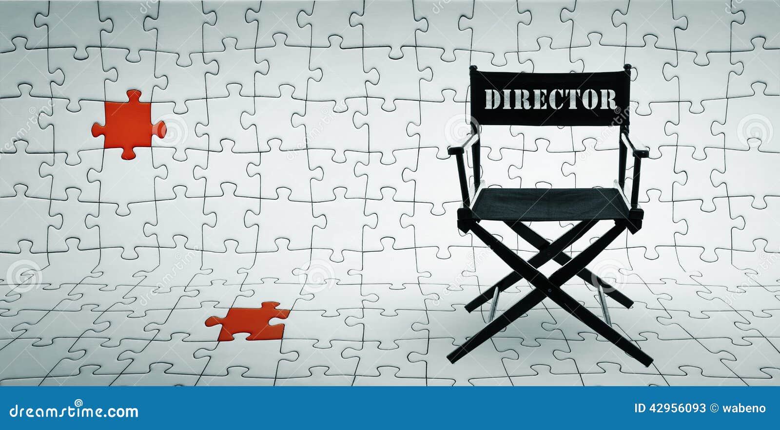 Director Chair on Jigsaw Puzzle Background Stock Image Image of