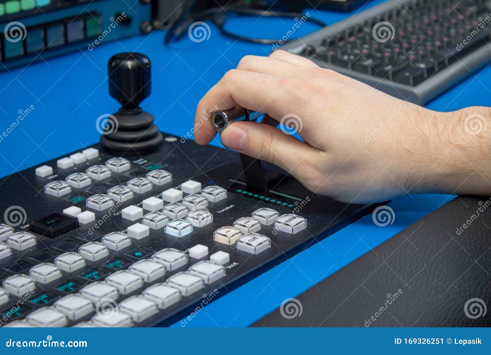 The Director Controls the Remote Control for Live Broadcast, TV Broadcasting To Channels from a