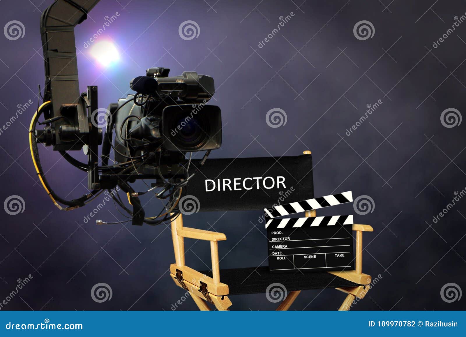 director seat on set with video camera