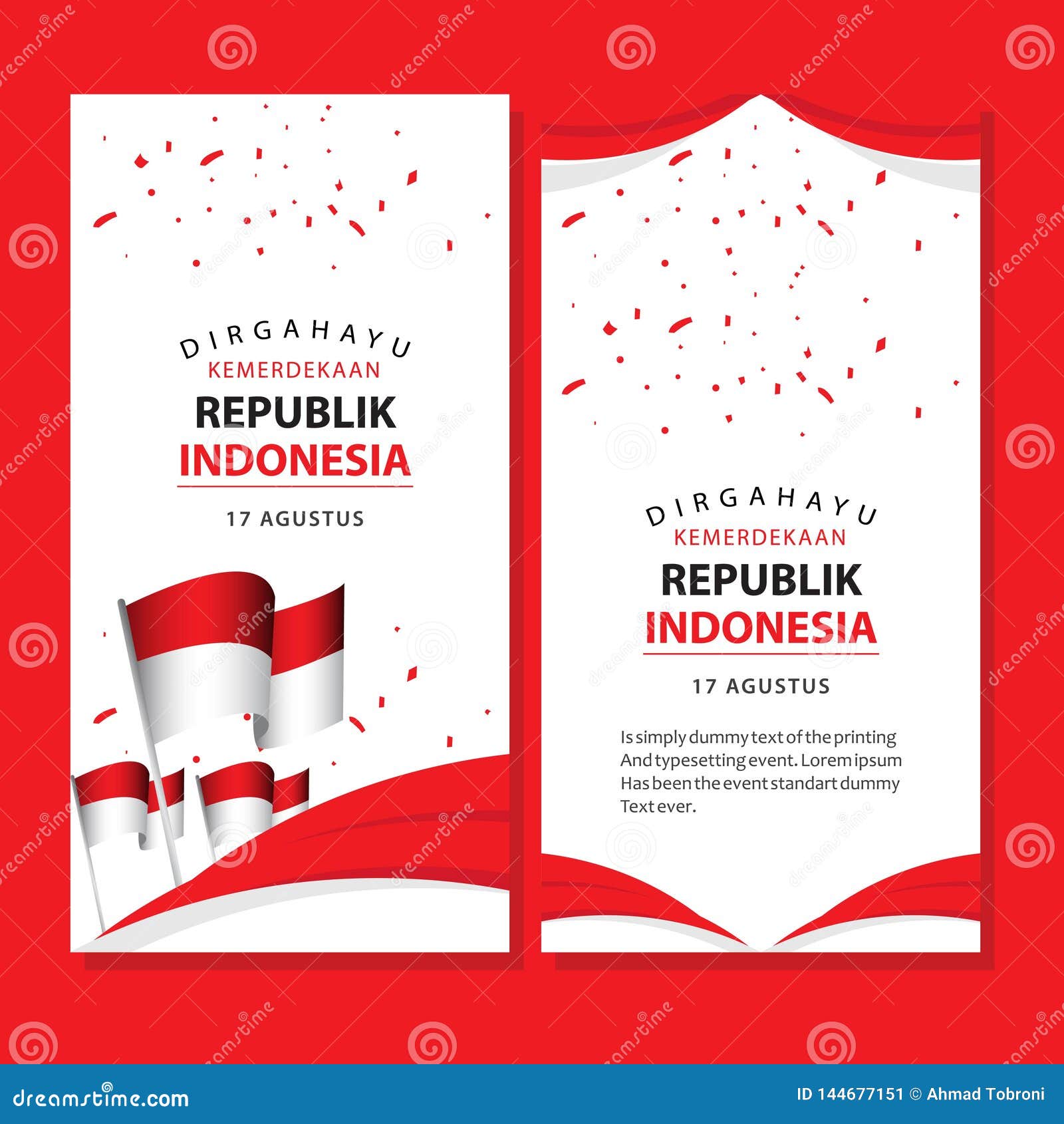 Dirgahayu Kemerdekaan  Republik Indonesia Poster  Vector 