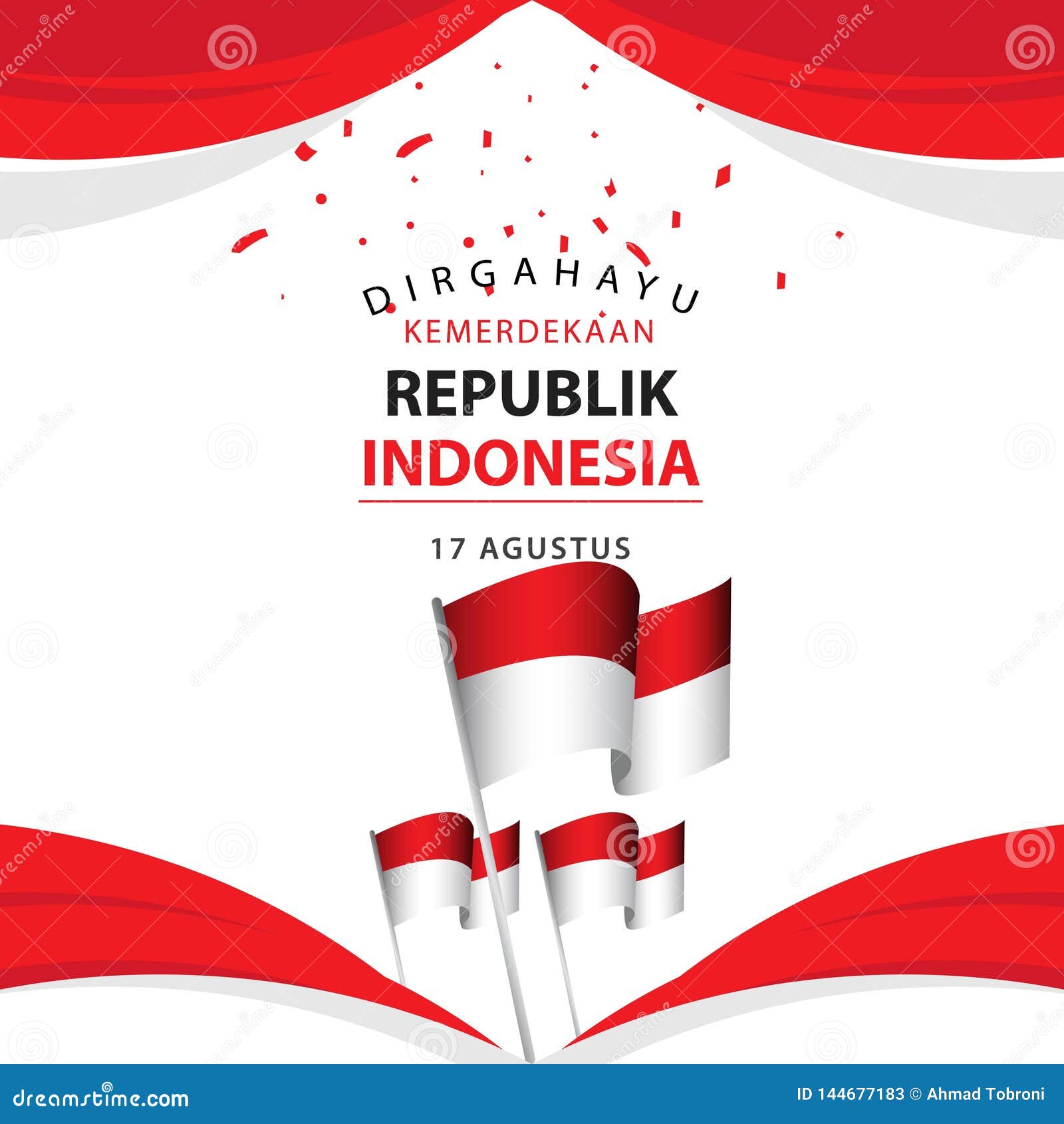 Dirgahayu Kemerdekaan  Republik Indonesia  Poster  Vector 