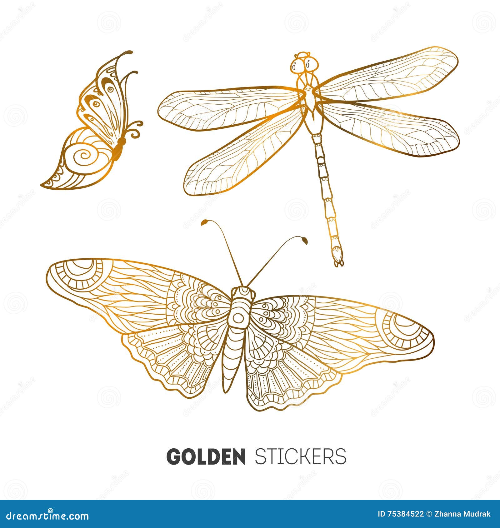 Sticker Papillon libellule - Autocollant Papillon libellule