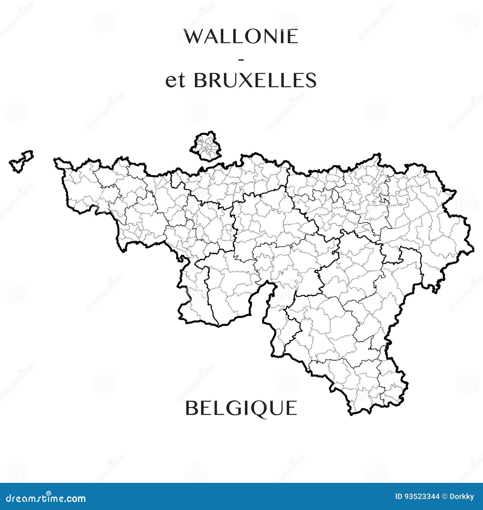 Dirigez La Carte Des Regions De La Wallonie Et De Bruxelles Ville Belgique Illustration De Vecteur Illustration Du Dirigez Wallonie