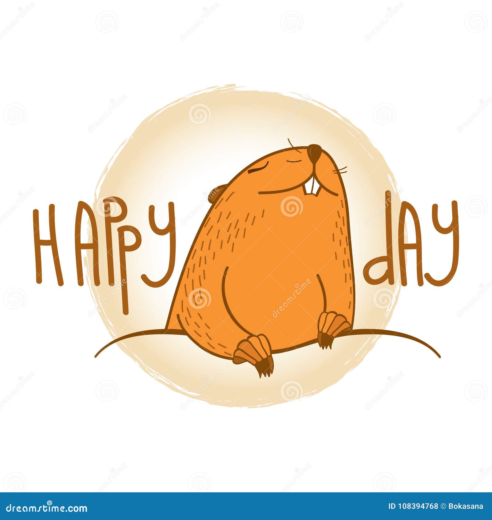 Dirigez La Carte Heureuse De Jour De Groundhog Avec Le Groundhog D Ensemble Ou La Marmotte Ou La Marmotte D Amerique Brune Mignon Illustration De Vecteur Illustration Du Groundhog Venez