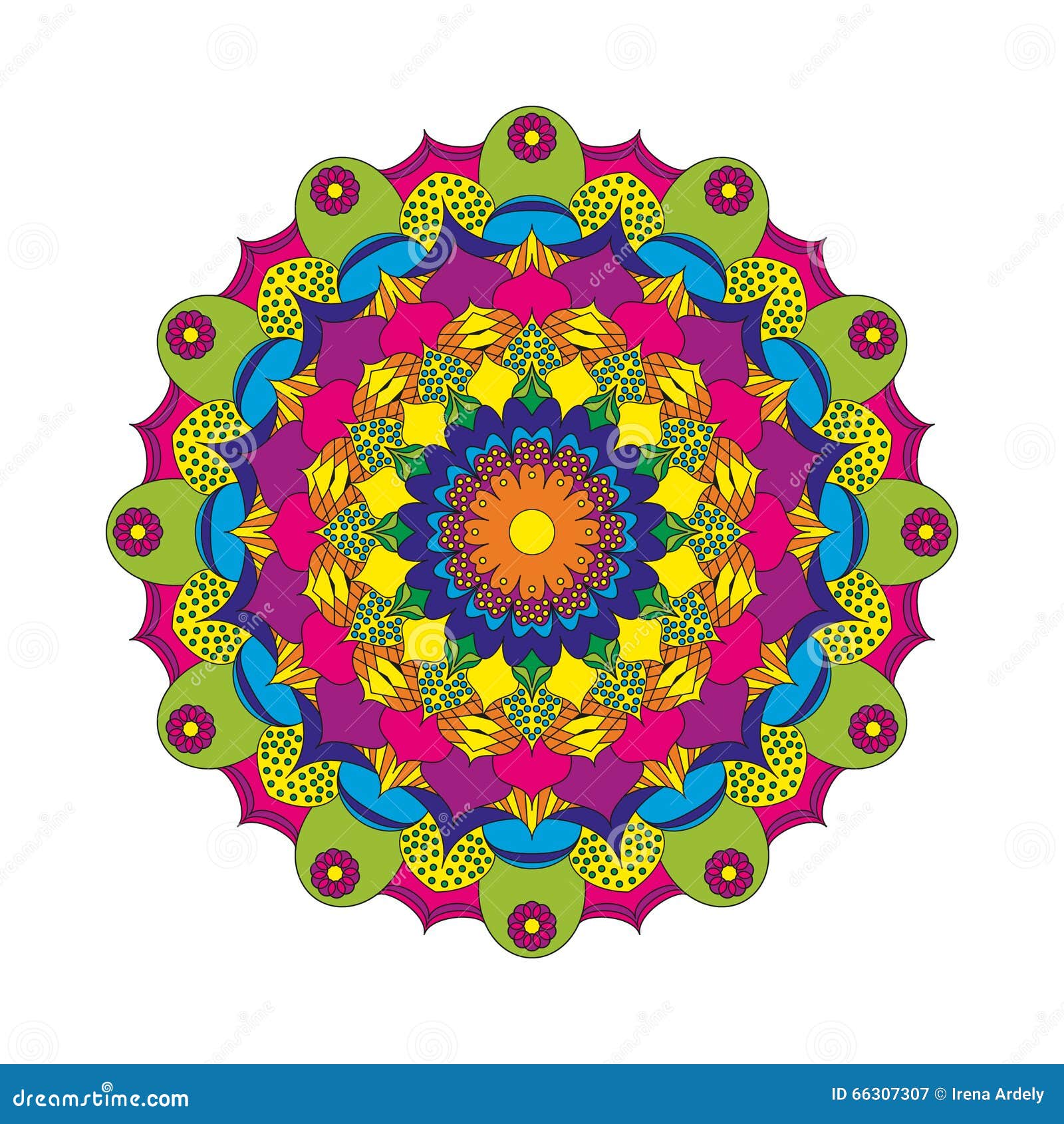 Dirigez la fleur circulaire de mandala de mod¨le de livre de coloriage adulte colorée fond floral