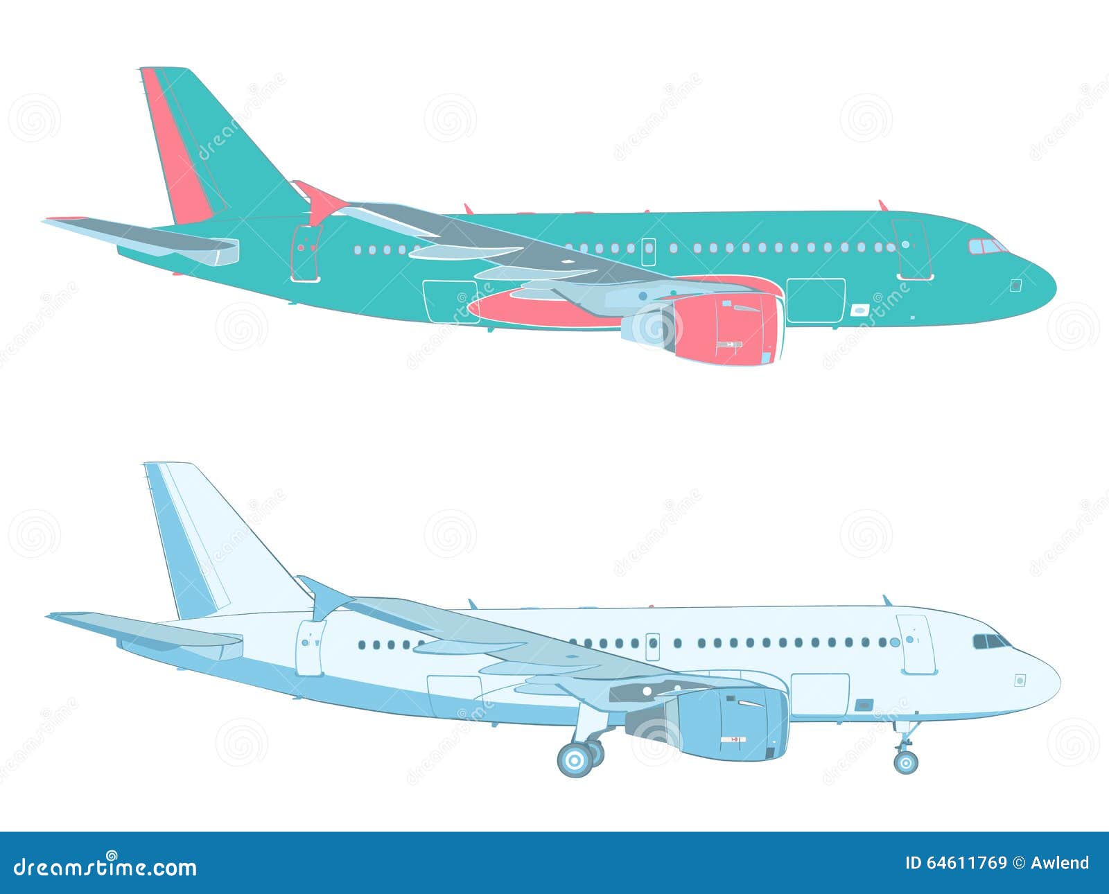 illustration stock dirigez le dessin d une avion de ligne sur le fond blanc image