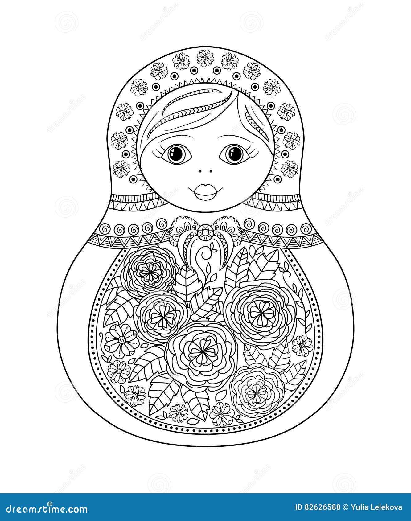 Dirigez livre de coloriage pour l adulte et les enfants poupée russe de matrioshka