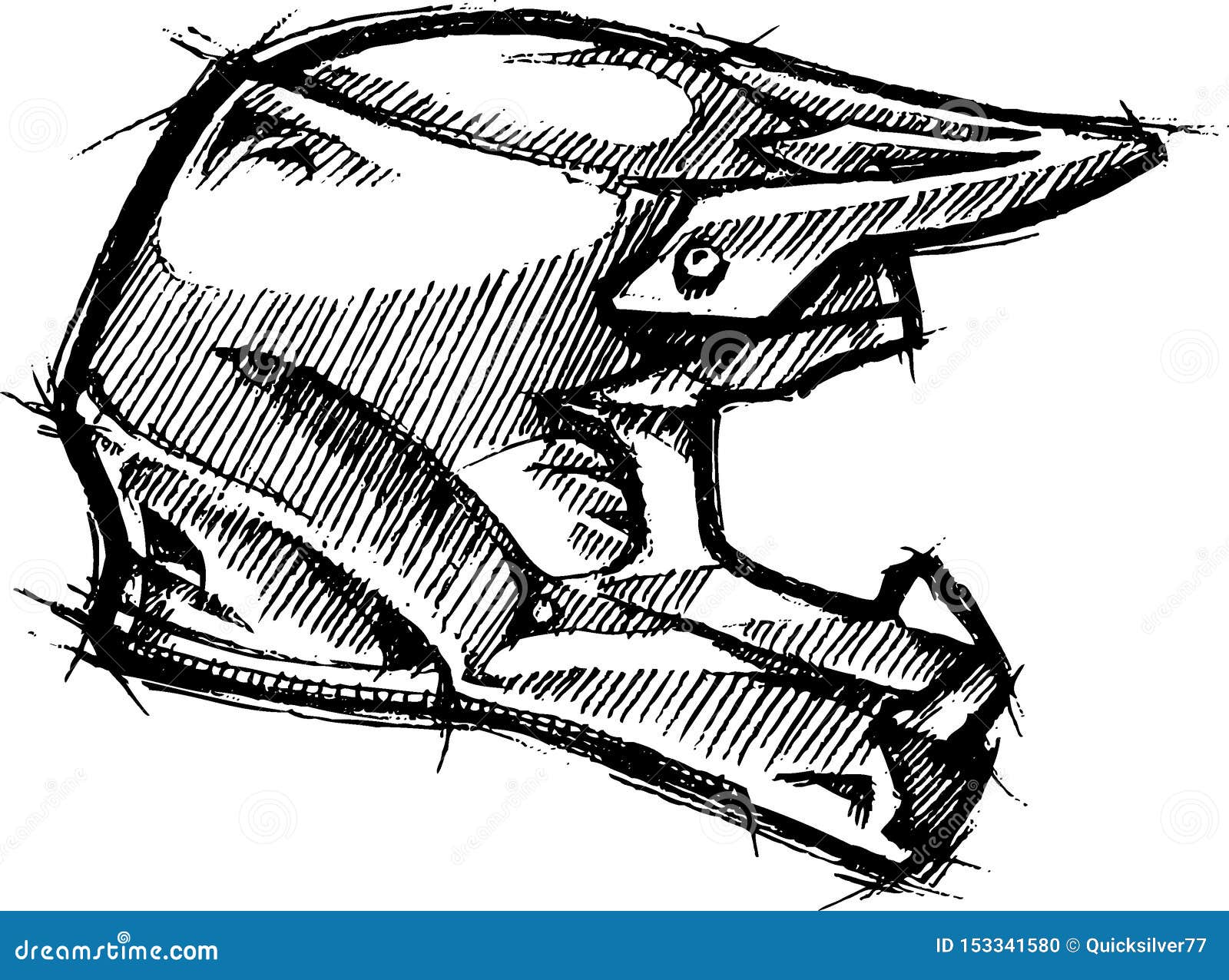 Dirt Bike Helmet Sketch Stock Vector Illustration Of Sporty 153341580