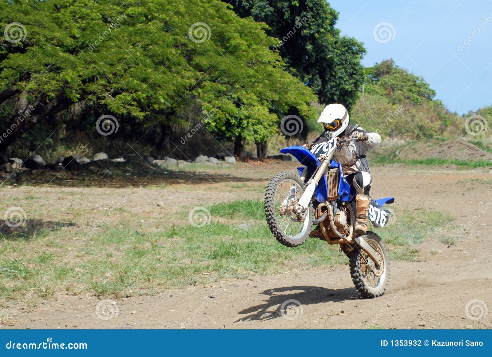 Dirt Bike Wheelie Stock Photo Image Of Pads Offroad 1353932