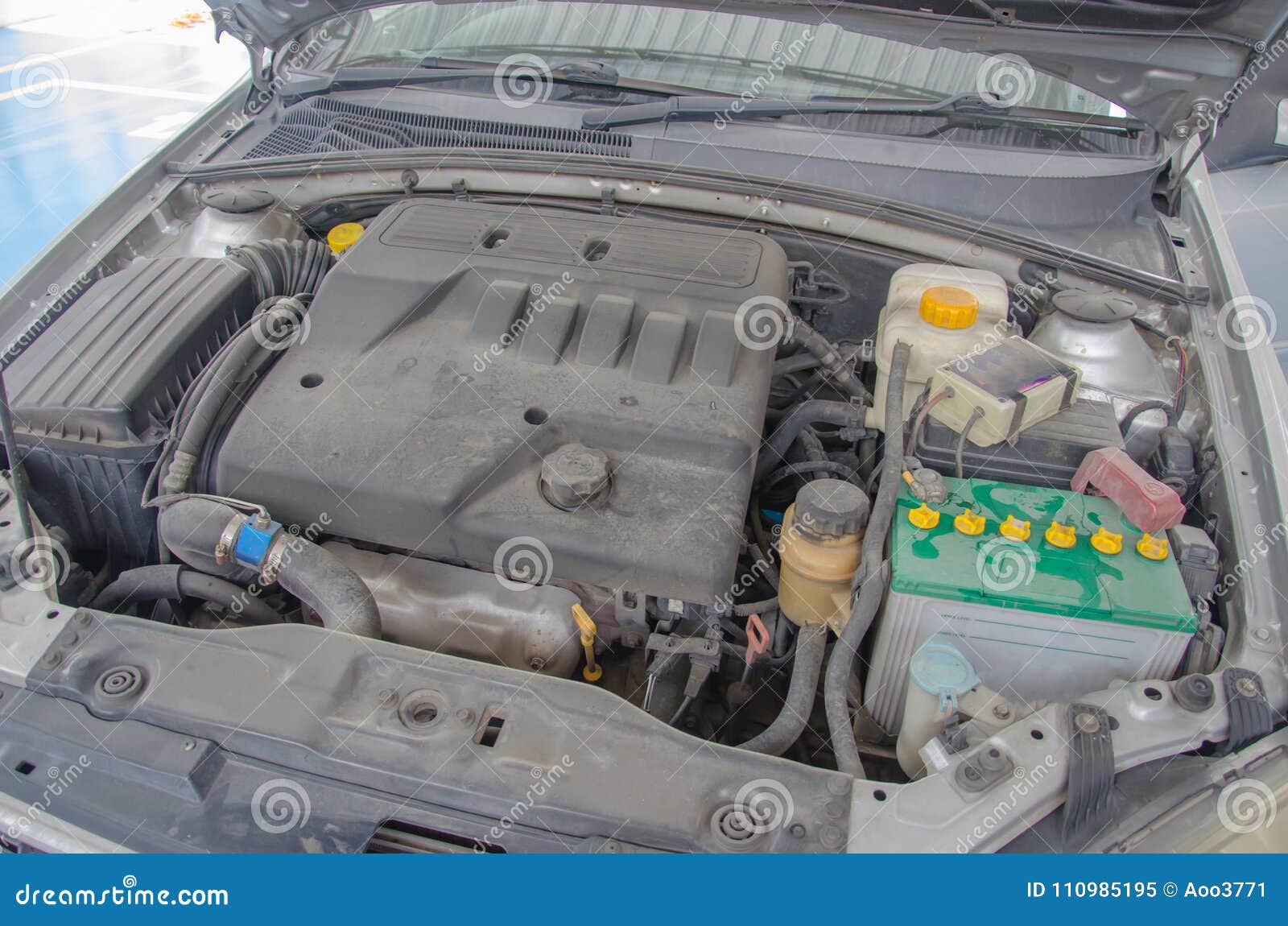 Dirty car engine stock image. Image of change, fuel 110985195