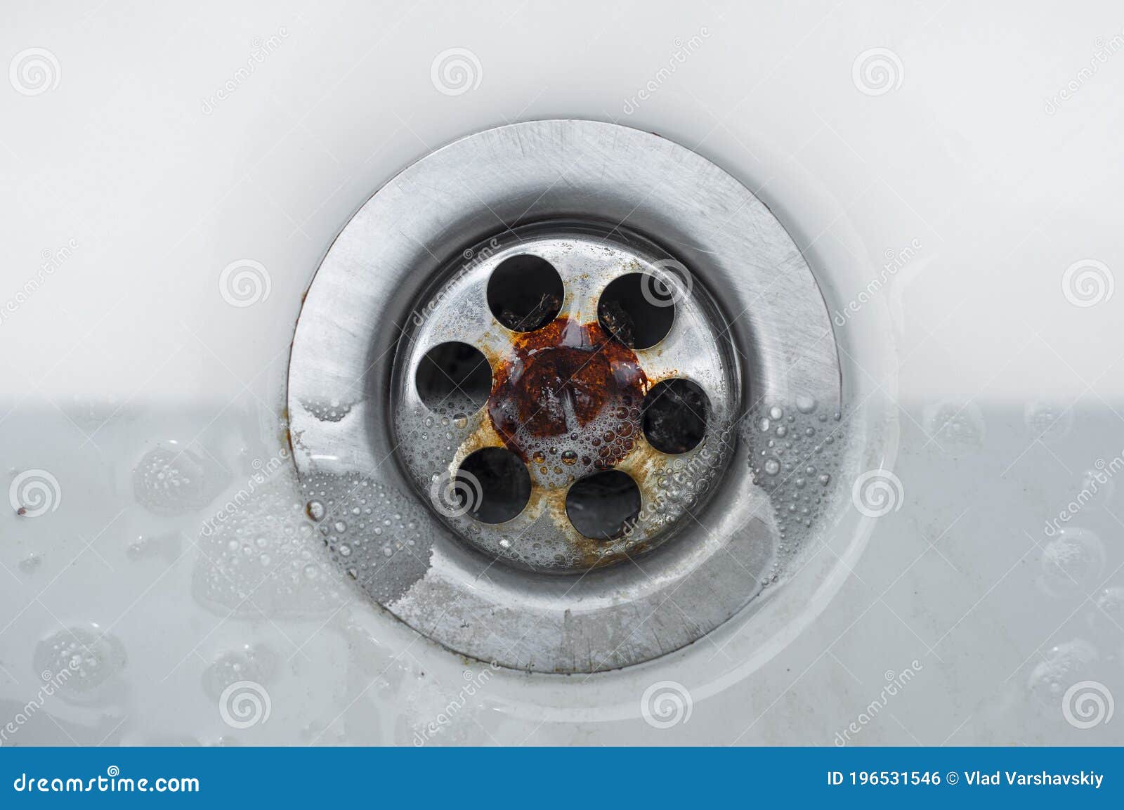 Dirt in the Kitchen Sink that Cannot Be Washed, Ingrained Dirt Stock