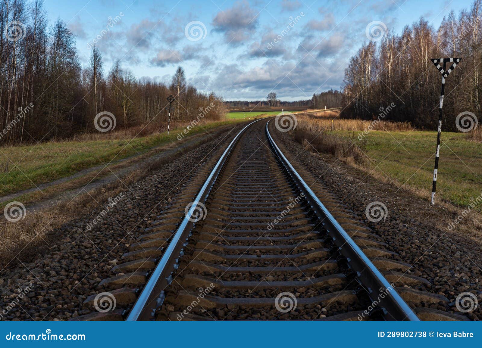 Dirt Road Along the Railway, Railroad Tracks Stock Photo Image of