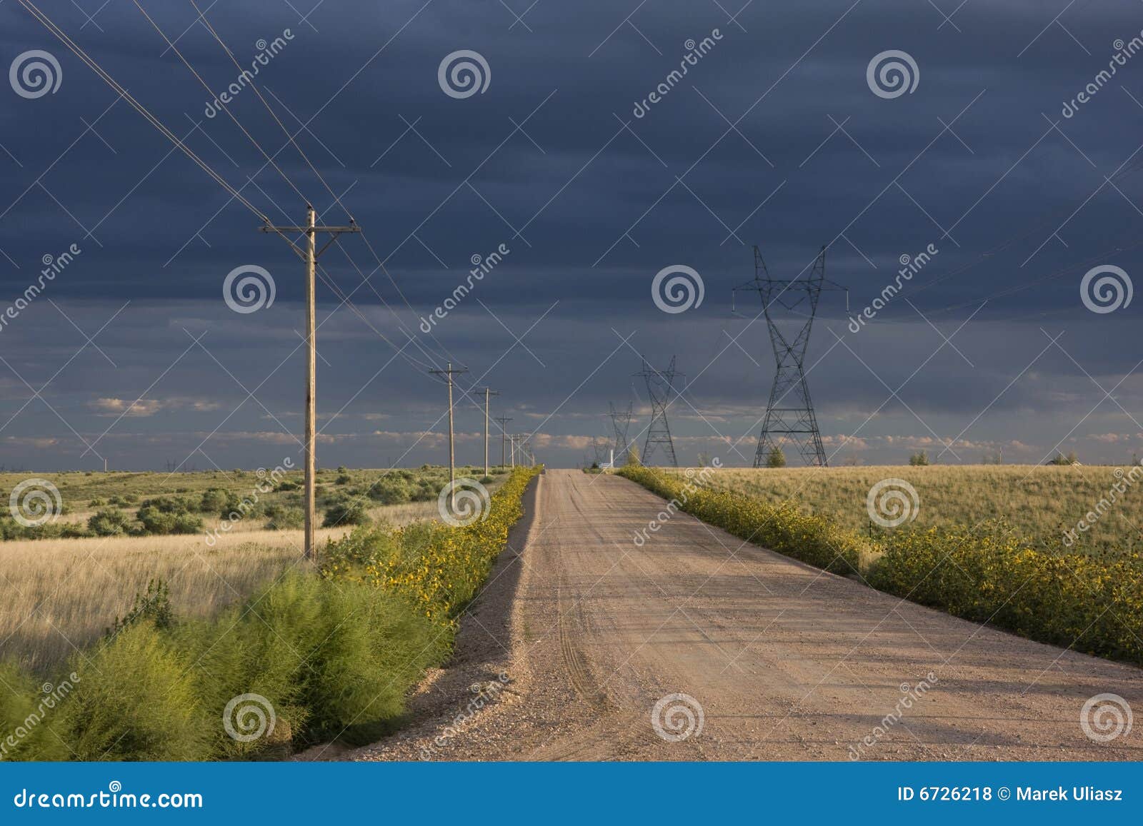 Dirt Road in Eastern Colorado Prairie Stock Photo Image of line, road