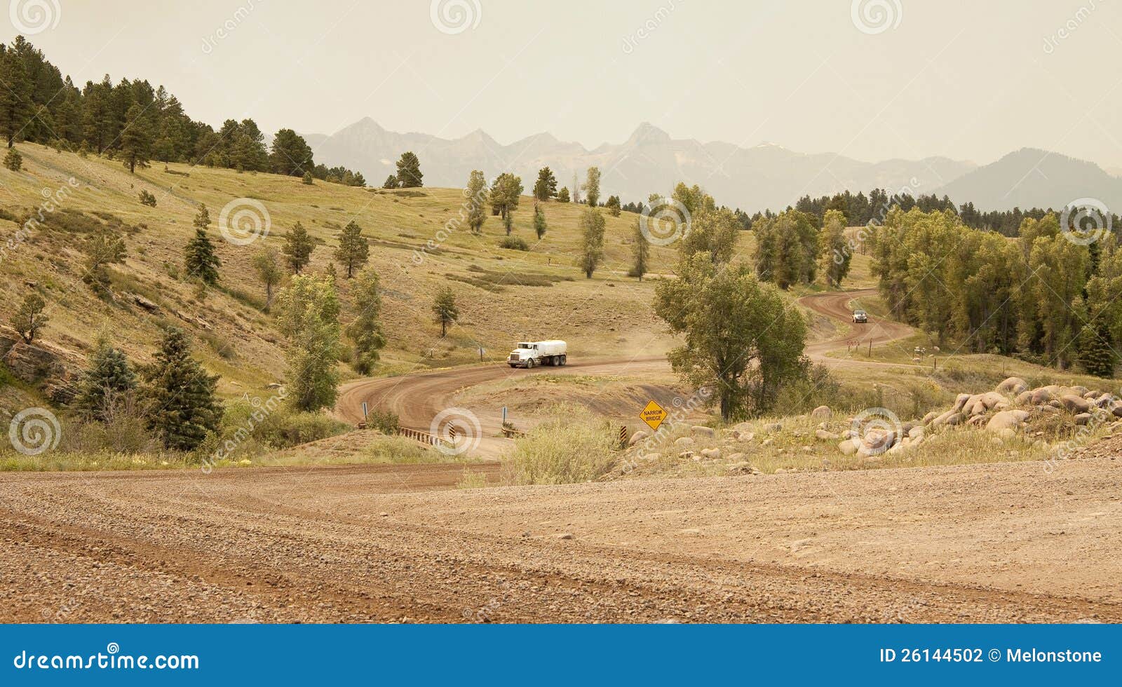Dirt road spraying stock photo. Image of bendy, america 26144502
