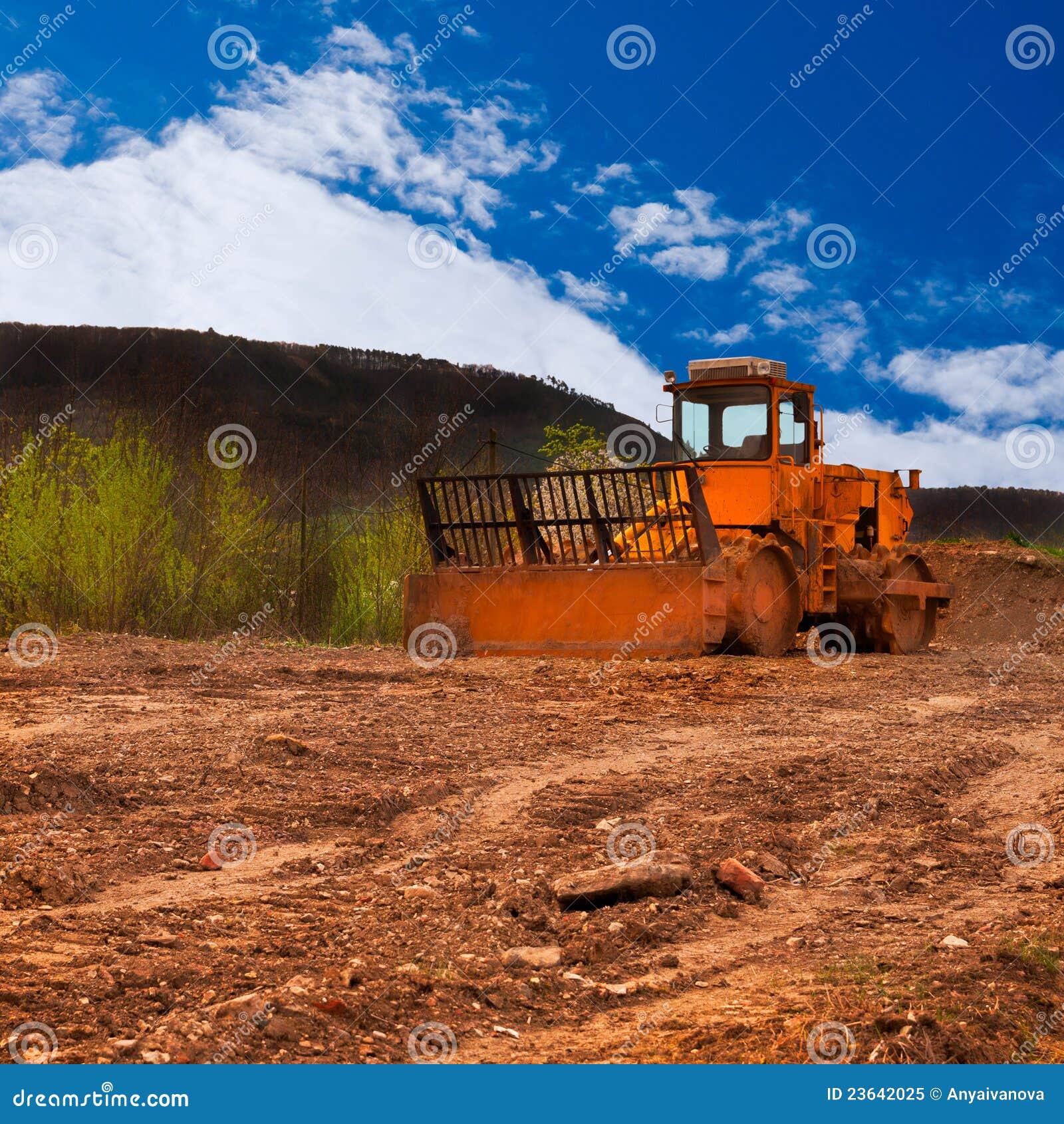 Dirt roller stock image. Image of site, machinery, dirty 23642025