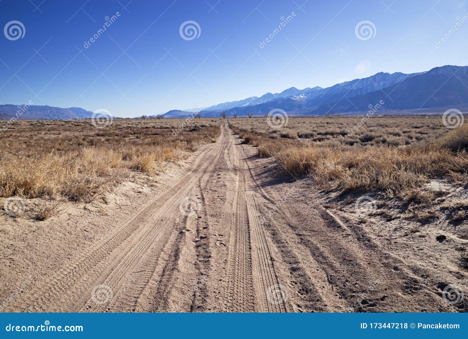 dirt track in owens valley