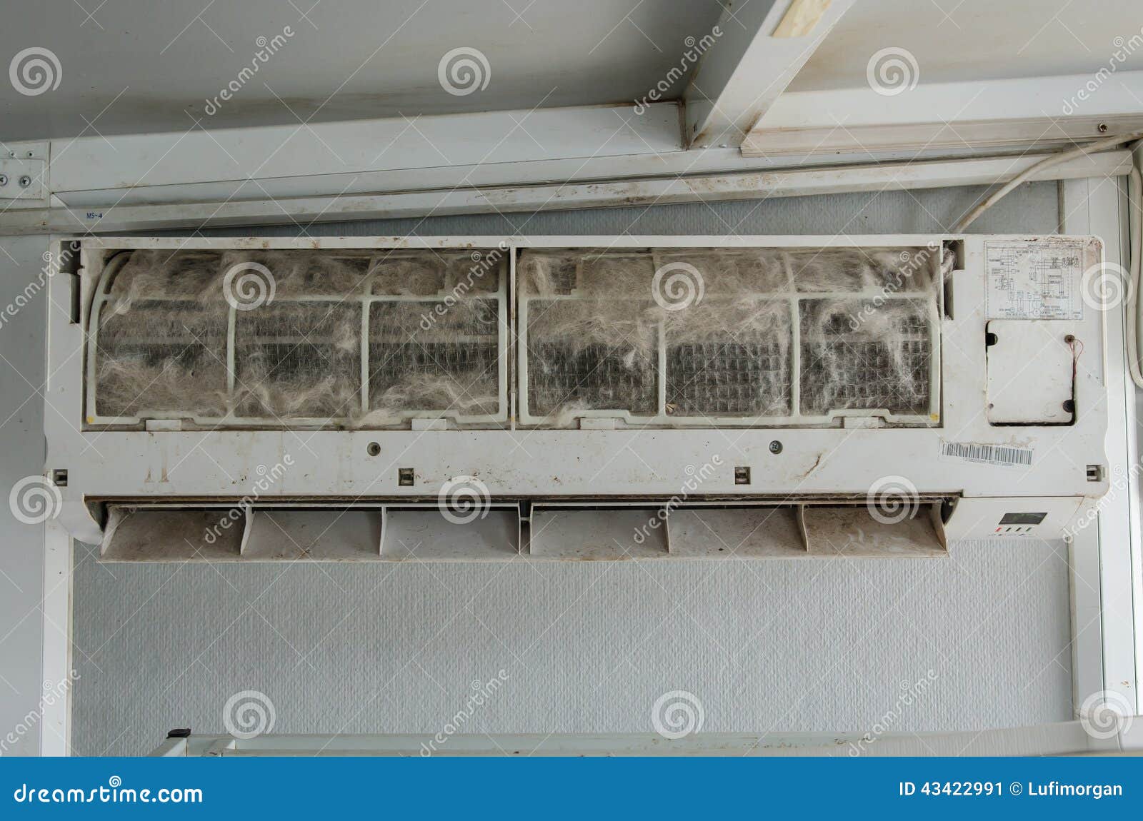 Dirty airconditioner stock image. Image of wool, home 43422991