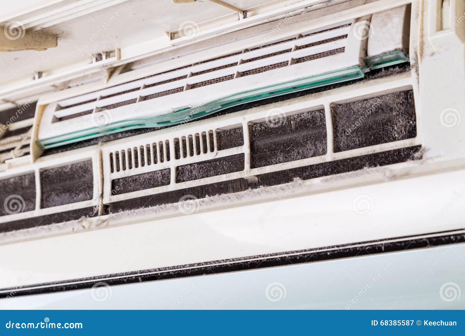 Dirty Air Conditioning Unit Full of Dust Dirt on Coil Stock Image