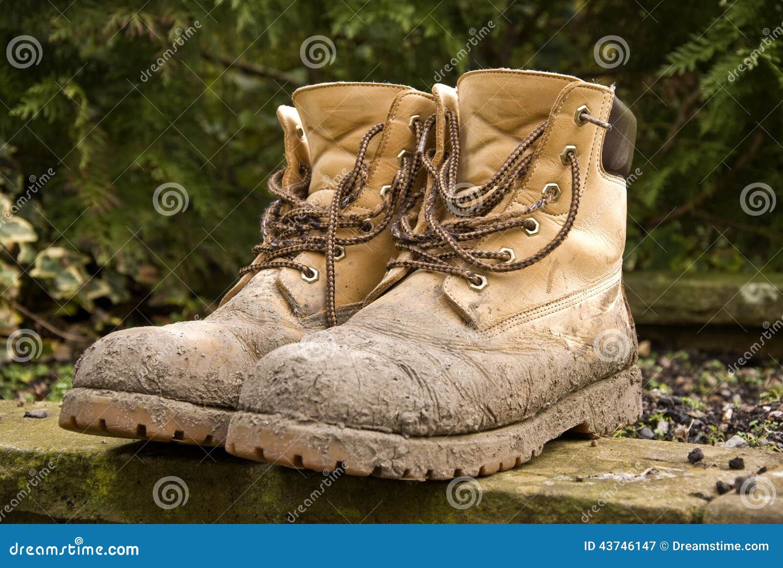 Dirty boots stock image. Image of used, wall, muddy, boots 43746147